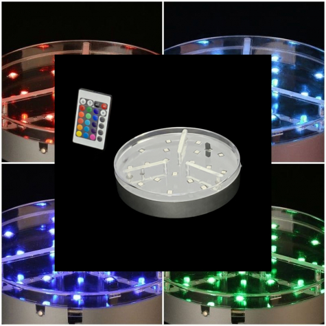 RGB LED Platte mit Fernbedienung, Ø 15 cm